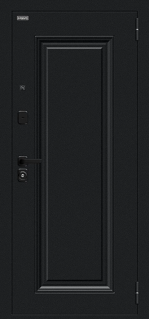 Входная дверь Флэш МФ/SBlack Букле черное/White Silk BR6199 внешняя сторона