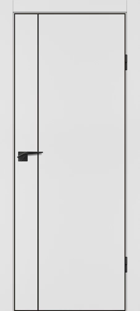 Фото Межкомнатная дверь P-21  черный молдинг PET,  кромка ABS черная c 4-х ст. Белый матовый